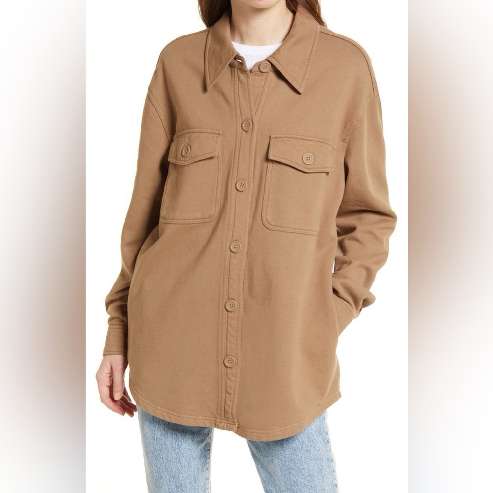 Good American Shirt Jacket-Shacket-Size 1/2 or Small/Medium-Brown